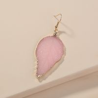 Simple Pink Leaf Earrings Wholesale main image 4