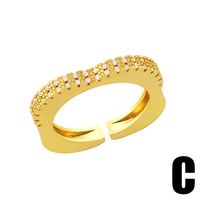 Fashion Irregular Copper Inlaid Zircon Opening Ring main image 5