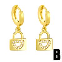 Simple Niche Fashion Heart Lock Earrings main image 4