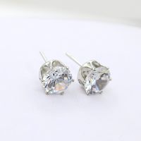 Korean Fashion Crown Bottom Crystal Zircon Earrings Wholesale main image 4