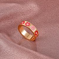 Simple Carved Flower Heart Alloy Ring Wholesale main image 4