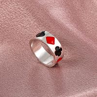 Simple Carved Flower Heart Alloy Ring Wholesale main image 5