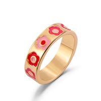 Simple Carved Flower Heart Alloy Ring Wholesale main image 6