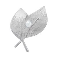 Fashion Imitation Pearl Geometric Leaf Brooch main image 6