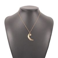 Fashion Alloy Micro-inlaid Moon Star Necklace main image 6