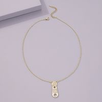 Fashion Micro-inlaid Zipper Buckle Necklace main image 4