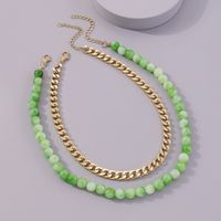 Fashion Geometric Alloy Bead Double Layer Necklace main image 4