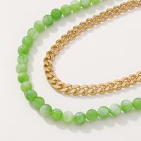 Fashion Geometric Alloy Bead Double Layer Necklace main image 5