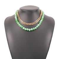 Fashion Geometric Alloy Bead Double Layer Necklace main image 6