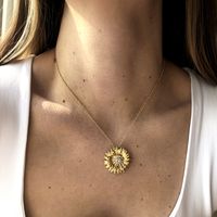 Fashion Diamond-studded Flower Geometric Necklace main image 1
