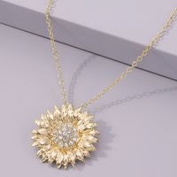 Fashion Diamond-studded Flower Geometric Necklace main image 5