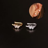 Fashion Simple Single Inlaid Zircon Copper Earrings main image 1