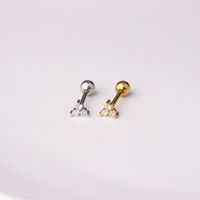 Ear Cartilage Rings & Studs Simple Style Flower Copper Plating Artificial Gemstones main image 5