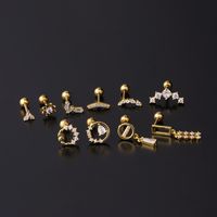 Ear Cartilage Rings & Studs Fashion Geometric Copper Plating Artificial Gemstones main image 5