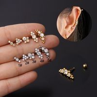 Ear Cartilage Rings & Studs Fashion Geometric Copper Plating Artificial Gemstones main image 2
