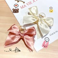 Simple Pure Color Fabric Big Bow Plastic Catch Clip Wholesale main image 1