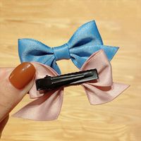 Korean Solid Color Fabric Bow Hairpin Wholesale main image 5