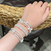 Simple Retro Double-layer Pearl Rhinestone Bracelet main image 1