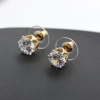 Korean Fashion Crown Bottom Crystal Zircon Earrings Wholesale sku image 1