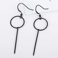 Retro Simple Style Geometric Round Vertical Strip Long Earrings Wholesale sku image 1