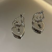 Retro Love Small Drop Earrings Necklace Ring Set sku image 1