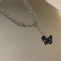Simple Alloy Butterfly Pendant Necklace sku image 1