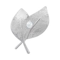 Fashion Imitation Pearl Geometric Leaf Brooch sku image 2
