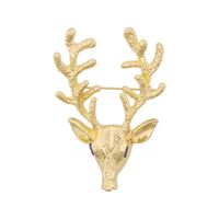 Creative Fashion Simple Deer Head Brooch sku image 1