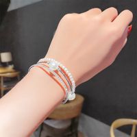 Simple Retro Double-layer Pearl Rhinestone Bracelet sku image 2