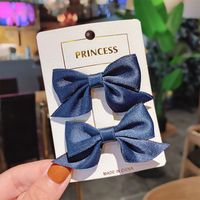 Korean Solid Color Fabric Bow Hairpin Wholesale sku image 3