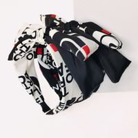 Retro Bow Double-layer Wide-brimmed Letter Twisted Headband main image 5