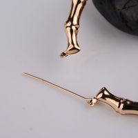 Fashion Golden Oversized Bamboo Big Circle Earrings main image 5