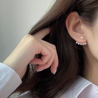 Geometric Inlaid Pearls Alloy Artificial Gemstones Earrings Ear Studs main image 1