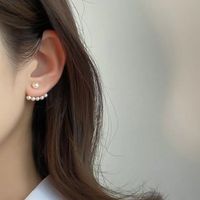 Geometric Inlaid Pearls Alloy Artificial Gemstones Earrings Ear Studs main image 4