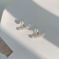 Geometric Inlaid Pearls Alloy Artificial Gemstones Earrings Ear Studs main image 5