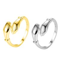 Simple New Hands Hug Couple Open Ring Wholesale main image 1