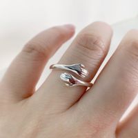Simple New Hands Hug Couple Open Ring Wholesale main image 3