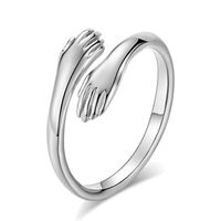 Simple New Hands Hug Couple Open Ring Wholesale main image 6