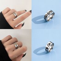 Punk Stainless Steel Flame Butterfly Heart Moon Ring main image 4