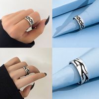Punk Stainless Steel Flame Butterfly Heart Moon Ring main image 5