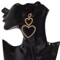 Retro Hollow Geometric Long Thread Heart-shaped Tassel Earrings main image 1