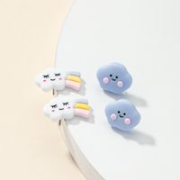 Cute Candy Color Smiley Cartoon Cloud Rainbow Earrings main image 4