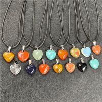 Korean Style Heart Shaped Agate Multicolor Necklace Pendant main image 5