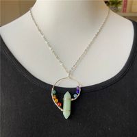 Mode Kristall Sechseckige Spalte Farbige Perlen Halskette Anhänger main image 4