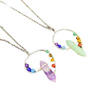 Mode Kristall Sechseckige Spalte Farbige Perlen Halskette Anhänger main image 3