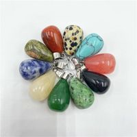 Ethnic Style Crystal Agate Stone Round Water Drop Multicolor Necklace Pendant Wholesale main image 1