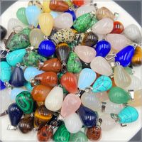 Ethnic Style Crystal Agate Stone Round Water Drop Multicolor Necklace Pendant Wholesale main image 6