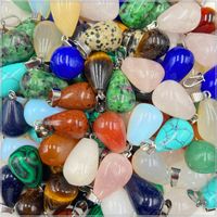Ethnic Style Crystal Agate Stone Round Water Drop Multicolor Necklace Pendant Wholesale main image 5