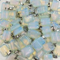Fashion Rectangle Crystal Agate Stone Multicolor Necklace Pendant Wholesale main image 3