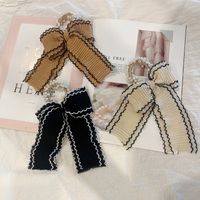 Korean Folds Bowknot Pearl Hair Rope main image 4